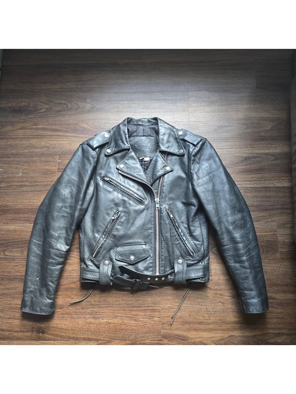 Vintage 80s Harley Davidson USA Leather Motorcycle Jacket  Small